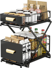 2 Tier Pull Out Pull Out Cabinet Organizer with Adjustable Height, under Sink Or