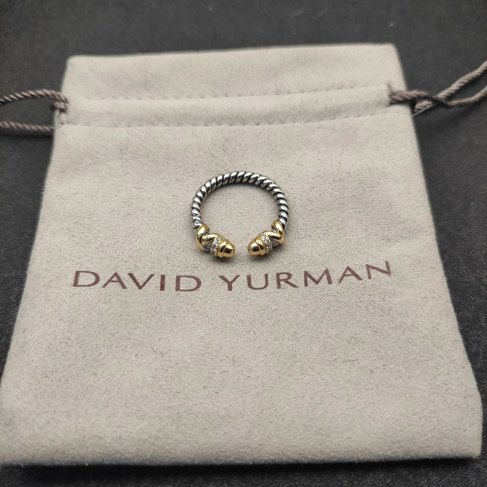 DAVID YURMAN 925/18K DOME HELENA RING PAVE DIAMOND SZ US 7 - Image 2 of 4