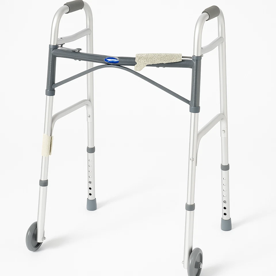 Medline Silla de Ruedas Plegable + Paquete de 2 Andadores - Juego de Ayuda a la Movilidad Ligero Foto 4 de 4