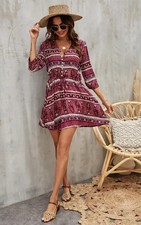 Le Salty Label  Boohoo Print Mini Dress - Size M -  5+ items free AU post