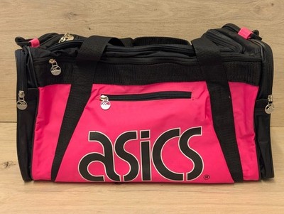  Asics Edge Medium Duffle Bag Pink Schwarz Gym Holdall Sport Reise Vintage 