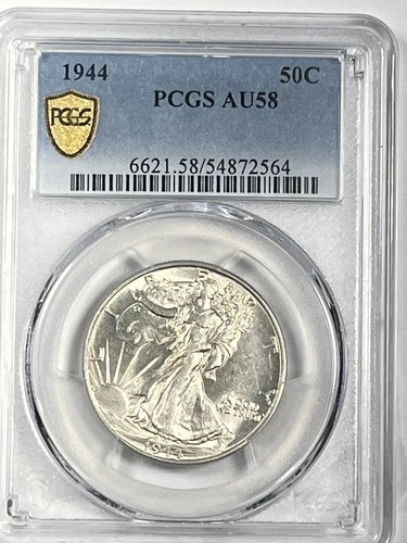 1944 Walking Liberty Half Dollar : PCGS AU58