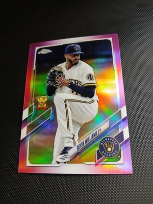 Devin Williams Pink Refractor Gold Cup 2021 Topps Chrome #98 Brewers (Yankees)