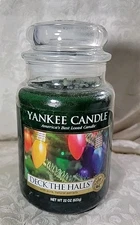 Yankee Candle Christmas "DECK THE HALLS" Festive Large Jar - Classic  LABEL  NEW