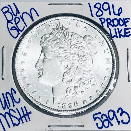 1896 BU UNCIRCULATED MORGAN SILVER DOLLAR AUTHENTIC U.S. MINT FREE SHIPPING 5293