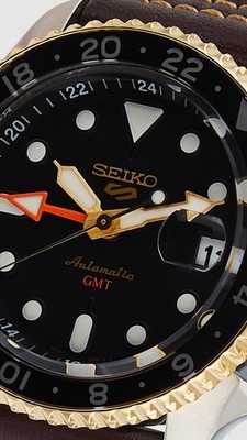 Seiko Men's 5 Sports SKX GMT Automatic Black Dial Watch - SSK036K1