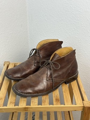 Men's Fiorentini+Baker Brown Leather Tolly Lace Crepe Wedge Boot EU 42 US 9 UK 8