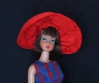 ** Vintage BARBIE Doll - GLAMOUR HATS Pak - Red Taffeta Hat - No Doll / No Dress