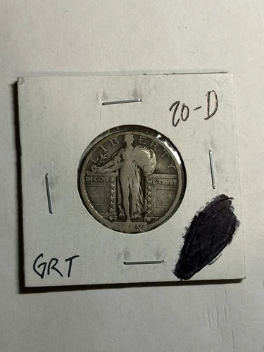 1920-D Standing Liberty Quarter VF Very Fine Tough Date