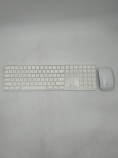 Apple A1843 Keyboard  Magic Mouse 2 Set White Wireless Bluetooth Tested - Used