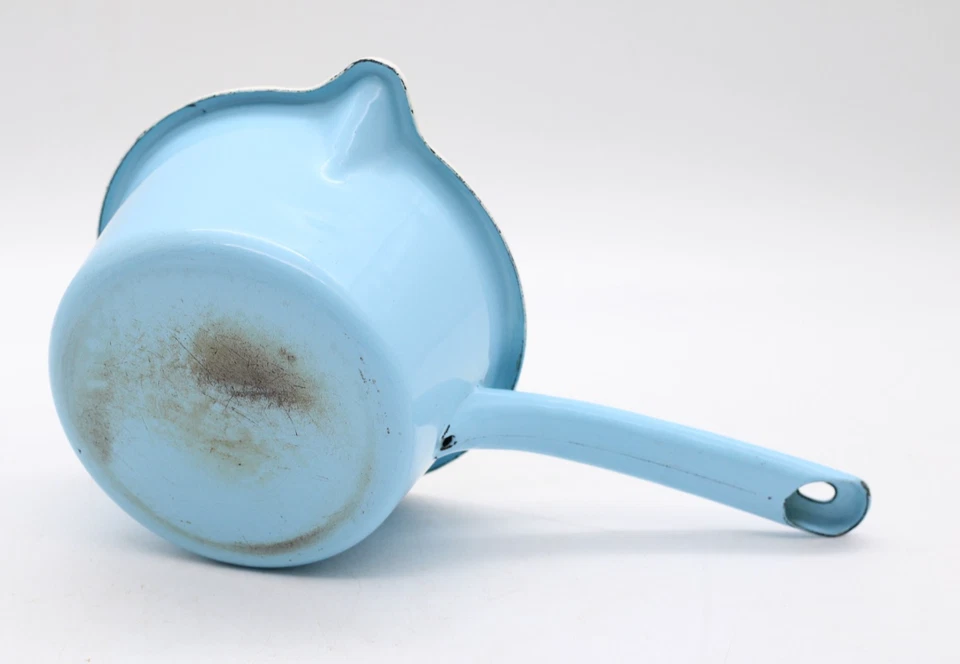 Stielkasserolle Kasserolle Emaille babyblau Milchtopf Vintage Ø 15 cm - Bild 3 von 3