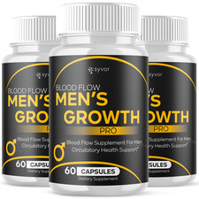  3 Pack Blood Flow Men's Growth Pro Advanced Male Support Vitamin 180 Capsules