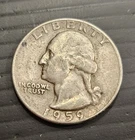 1959 D Washington Quarter 90% Silver US Coin