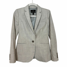 J. Crew Wool Blazer Womens Size 0 Gray Campbell Super 120's Single Button Jacket