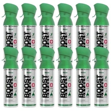 Boost Oxygen 5 Liter Canned Oxygen Bottle with Mouthpiece, Natural (12 Pack)