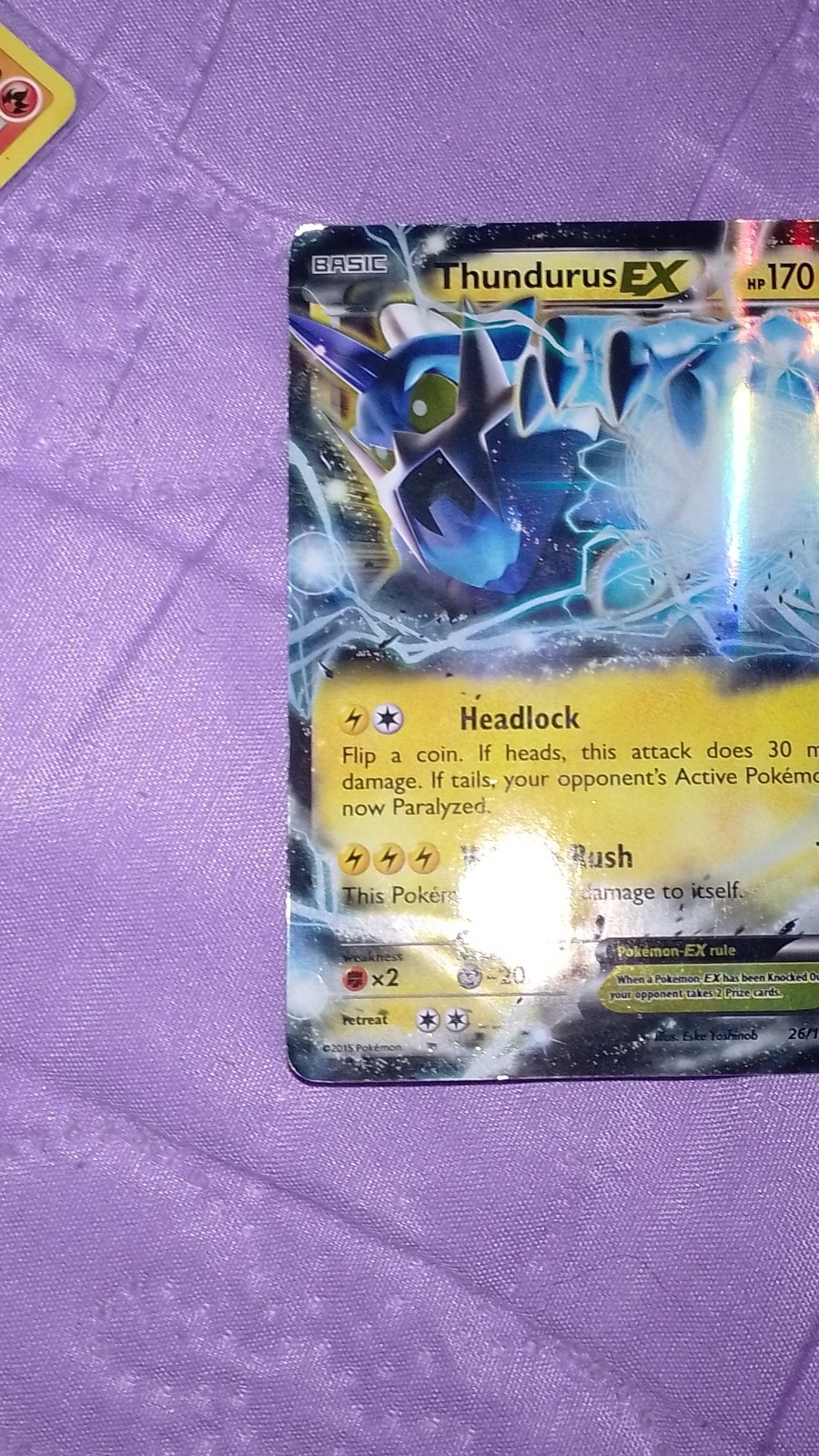 Pokémon Thundurus EX 26/108 Roaring Skies Ultra Rare Holo Card