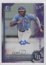 2022 Bowman Chrome Prospect Purple Refractor 49/250 Estanli Castillo Auto 3m4
