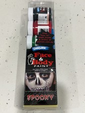 Derivan Face Body Paint Set: Spooky, 5x Paint Pot 2 Brushes Sponge BNIB