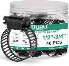40pcs 12-34 Black Hose Clampadjustable 13-19mm Small Hose Clamps Stainless