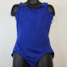 Capezio Princess Tank Leotard Royal Blue Sweetheart Neckline Pinched Front SZ MC