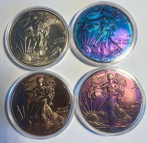 2020 & 2026 1 oz American Silver Eagle Coin .999 Pure BU Toner Toning Toned