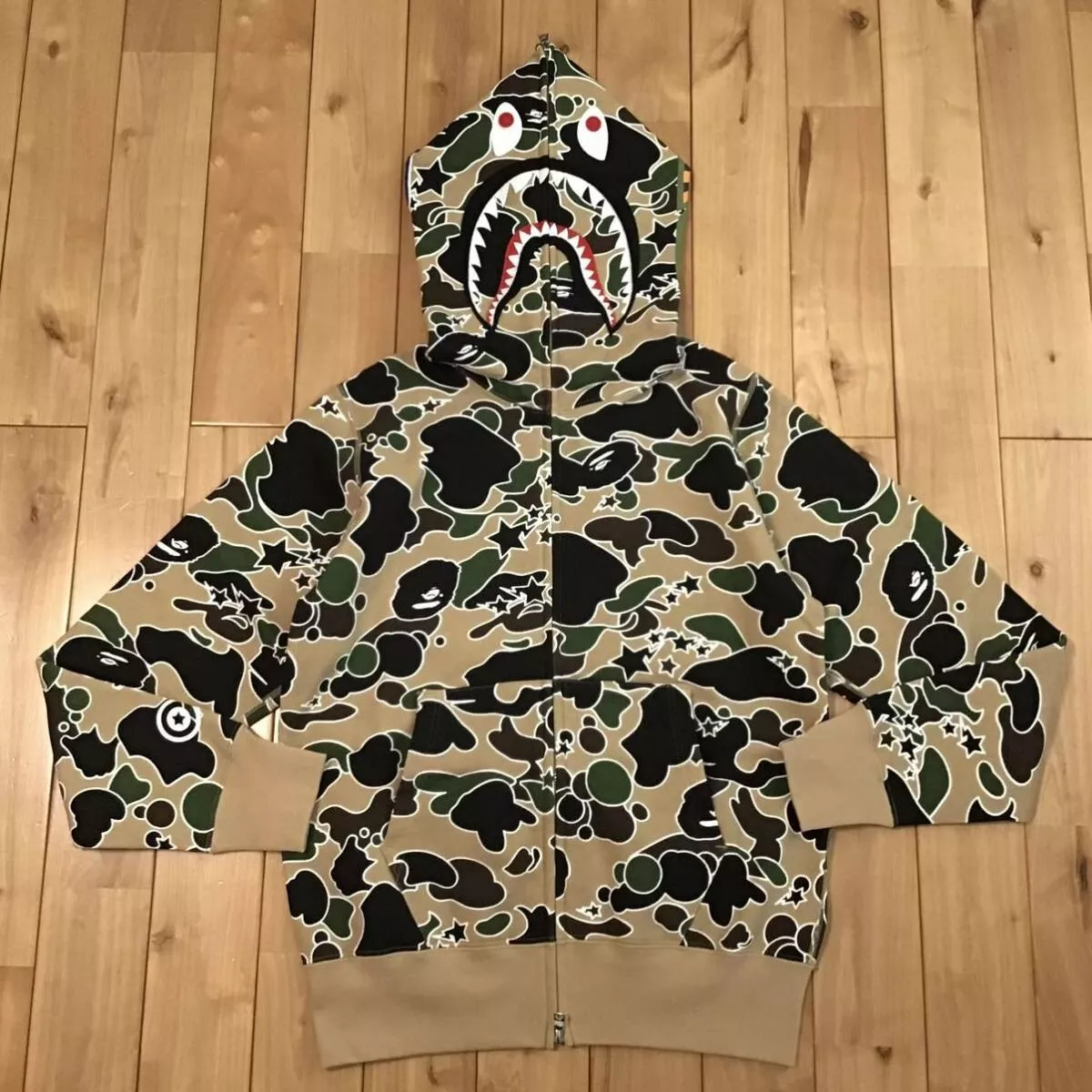 BAPE Sta camo shark full zip hoodie a bathing ape star Size S