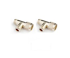 2-Pack N Type Male to Female to Female Tee Splitter Connector Adapter