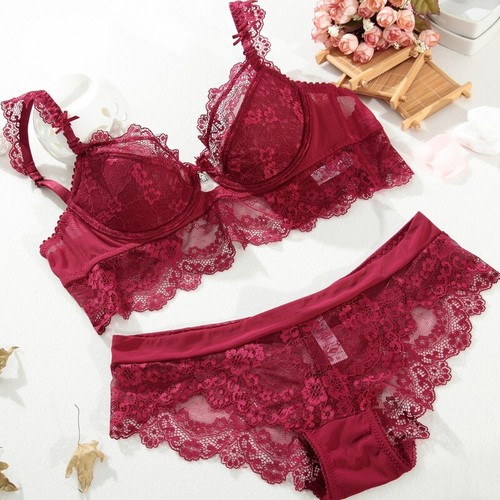 Varsbaby Push Up Lace Bra with Panty Set Underwire Lingerie - Picture 4 of 28