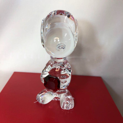 Baccarat Crystal Snoopy with Red Octagon in Red Box used Japan | eBay