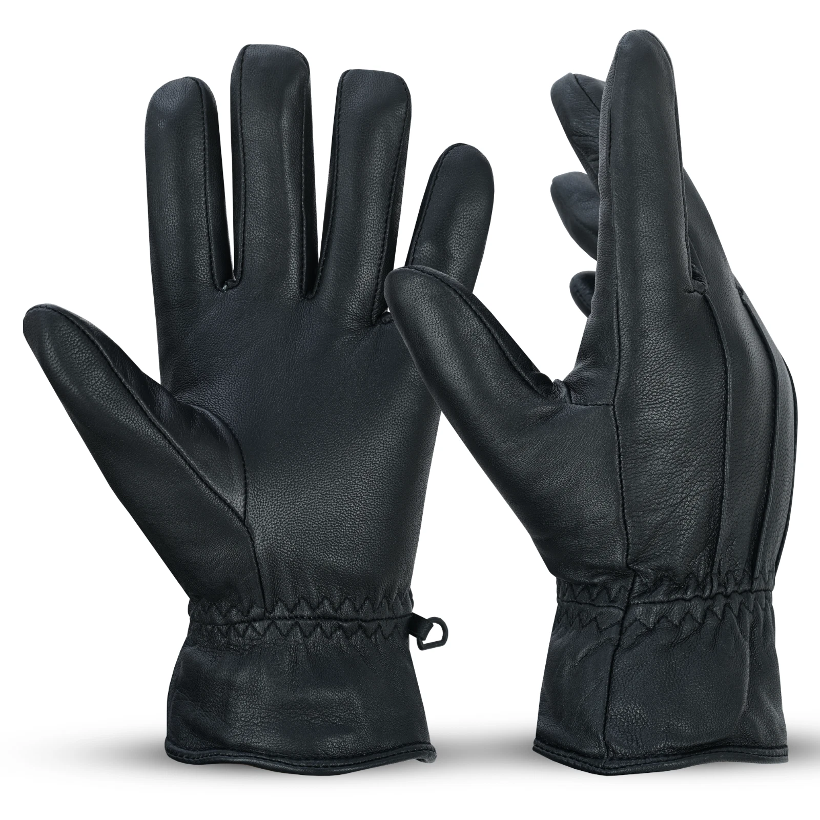 Riparo Men's Genuine Leather Winter Gloves, Touchscreen, Fleece Lining - Black
Opens in a new window
