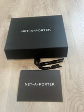 NET-A-PORTER Black EMPTY Gift Box + Ribbon & Tissue 13,5" x 10" x2”