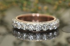 4Ct Round Cut DSimulated Diamond Elegant Stackable Band 14K Dual Gold Plated