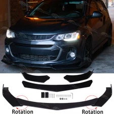 For Chevrolet Sonic RS Hatchback Gloss Black Front Bumper Spoiler Lip Splitter