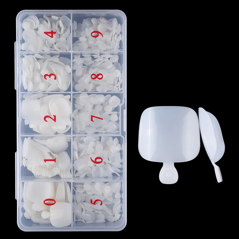 500 Pcs Artificial False Toe Nails Tip For Nail Art Decor Foot Manicure Tool Box - Image 3 of 4