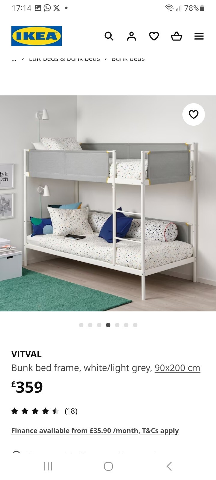 Ikea vitval metal frame bunk beds eBay