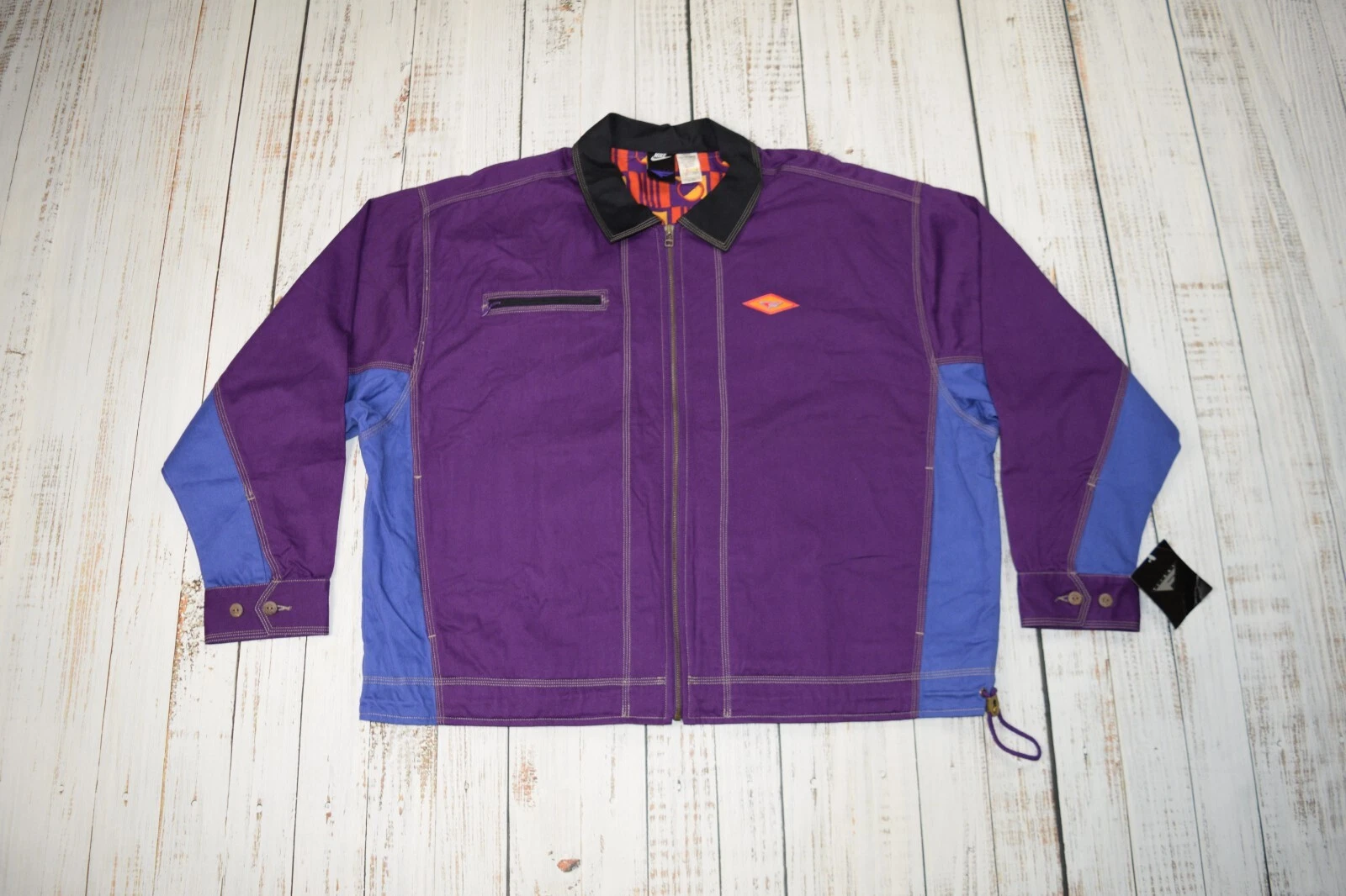 RARE VINTAGE '92 NIKE FLIGHT DETROIT JACKET PURPLE BLUE JACKET LINED XL NWT 1992 - product detail image 3