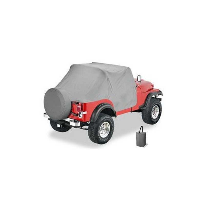 Bâche de stationnement été grise pour Jeep Wrangler YJ et CJ7 idéale pour le camping sauvage