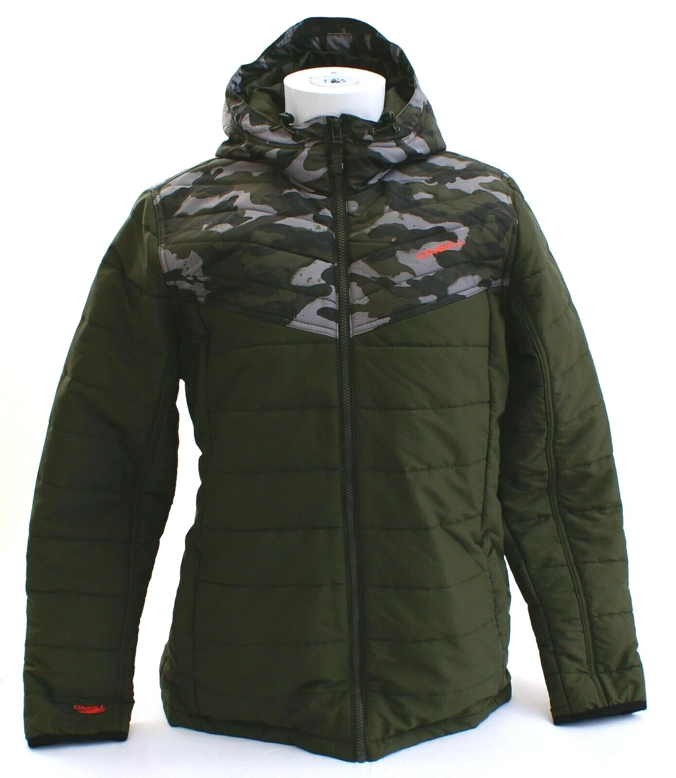O'Neill Transit Green Camo Insulated Zip Front Hooded Snow Jacket Men's NWT