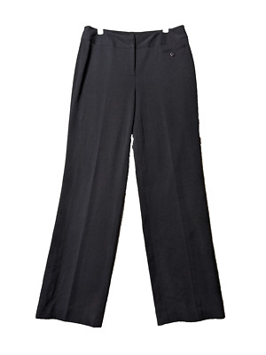ATELIER  Dress Pants  SIZE 4 Women Solid Black Flat Front Straight Leg Zip