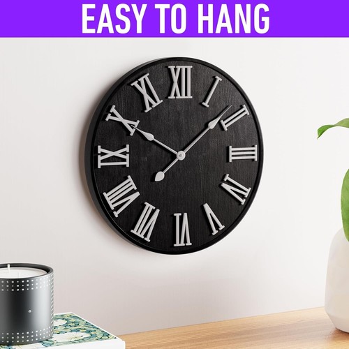 Elegant 16” Round Wall Clock - Silent Operation for Modern Farmhouse Decor - Picture 6 of 8