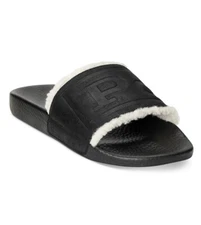 Polo Ralph Lauren Men’s Suede Sherpa Fleece-Lined Slide, Pale Russet Size 10 NWT