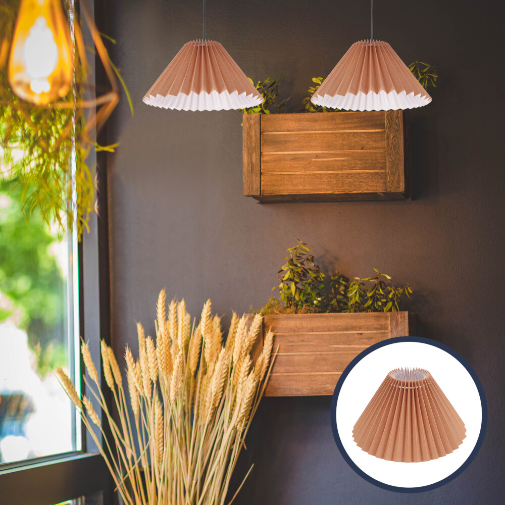 Living Room Lampshade Decor Pleated White Rustic Table Light Bulbs Desk ...