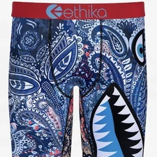 ETHIKA MENS STAPLE UNDERWEAR BOXER BMR CRAZY PAISLEY BLUE