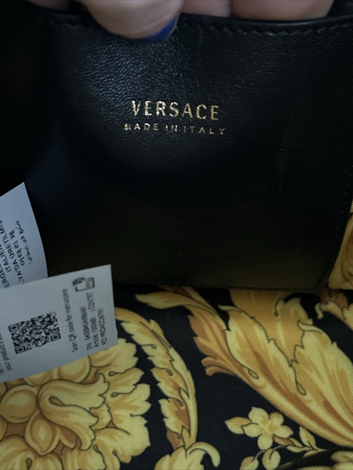 VERSACE Virtus Quilted Nappa Leather Bucket Bag Black… Gem
