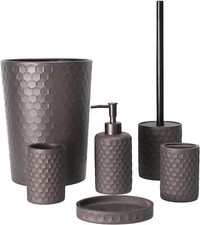Set 6 Piece Oil Rubbed Bronze Bathroom Accessories