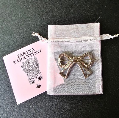 Tarina Tarantino Pink Swarovski Crystal Large Bow Barrette  display picture 3