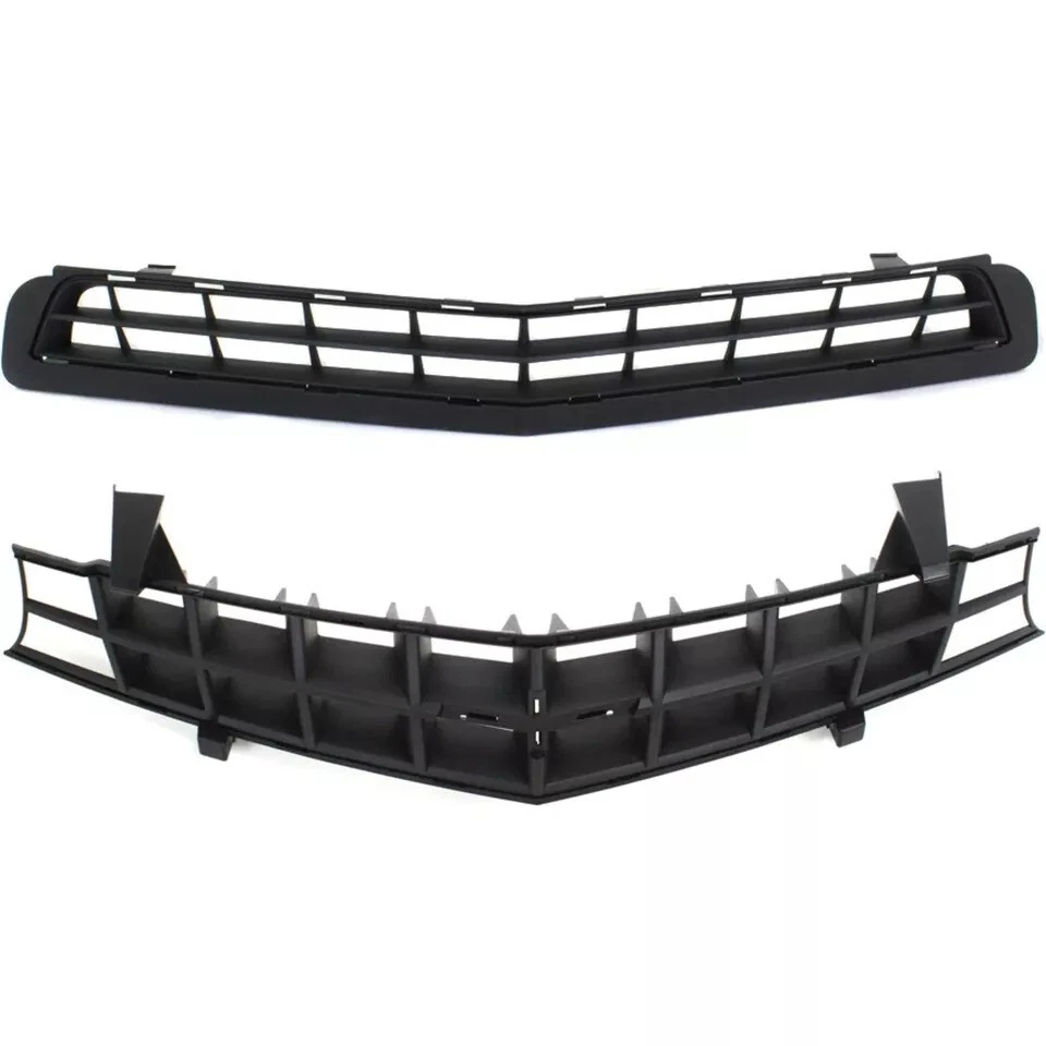 New Front Bumper Upper Lower Grille Black 2PC Fits 2010-2013 Chevrolet Camaro — 第 2/4 张图片