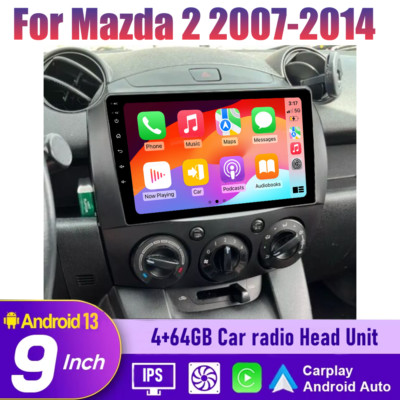 9'' Apple CarPlay & Android Auto Head Unit Car Stereo Kit For Mazda 2 2007-2014