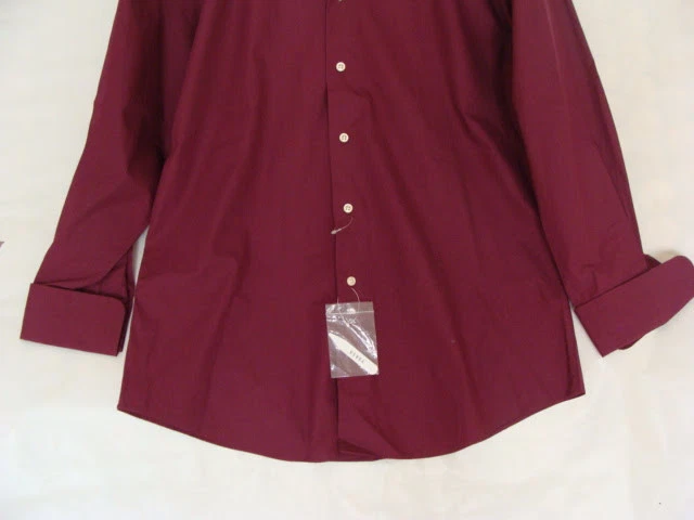 Camisa de vestir roja Versa para hombre 100 % algodón talla 16 1/2, 34/35 Foto 3 de 4