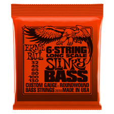 Ernie Ball Slinky Long Scale Nickel Wound 6 String Electric Bass Strings 32-130